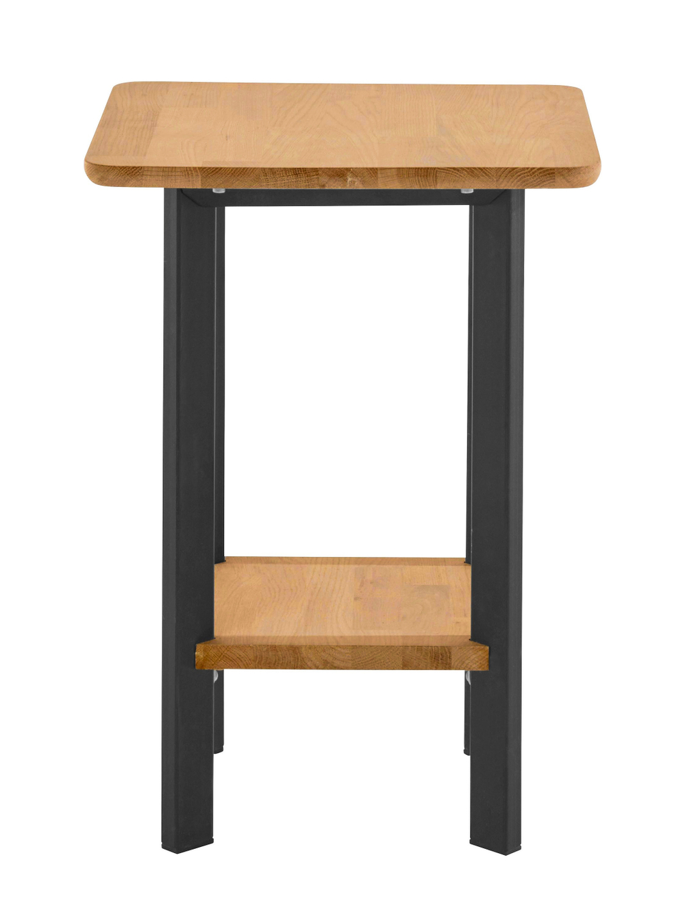 Дизайнерский столик-консоль Виби из дуба 40х40 см в стиле лофт, на металлических ножках