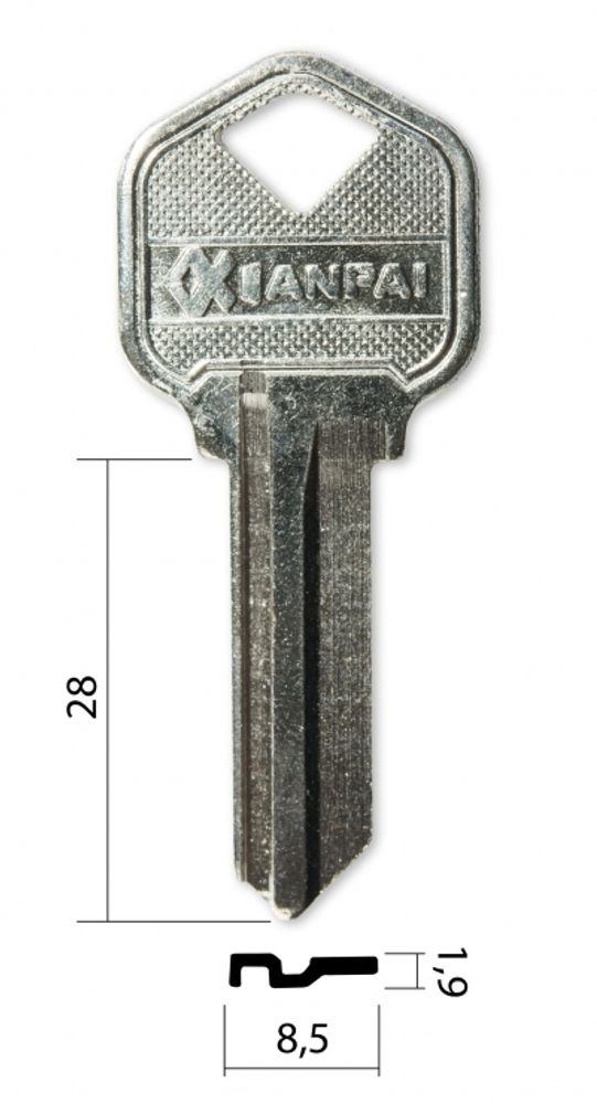 Заготовка английского ключа 10314  KWI-1 KS1 1176 KT1T/KT1 K1 КНР