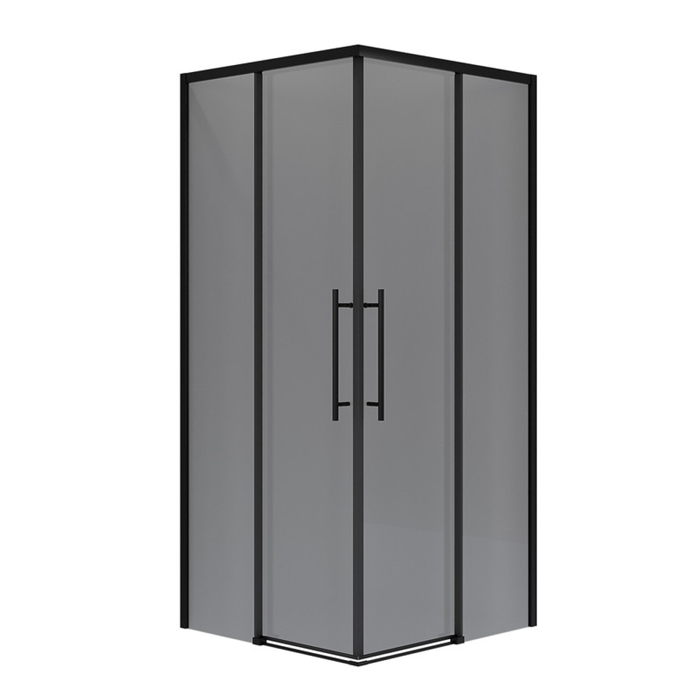Душевое ограждение Niagara Nova NG-2828-34BLACK (80х80х195) квадрат,черный матовый,двери раздвижные,стекло тонированное,1 место