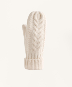 Oysho Варежки с аранским узором, экрю