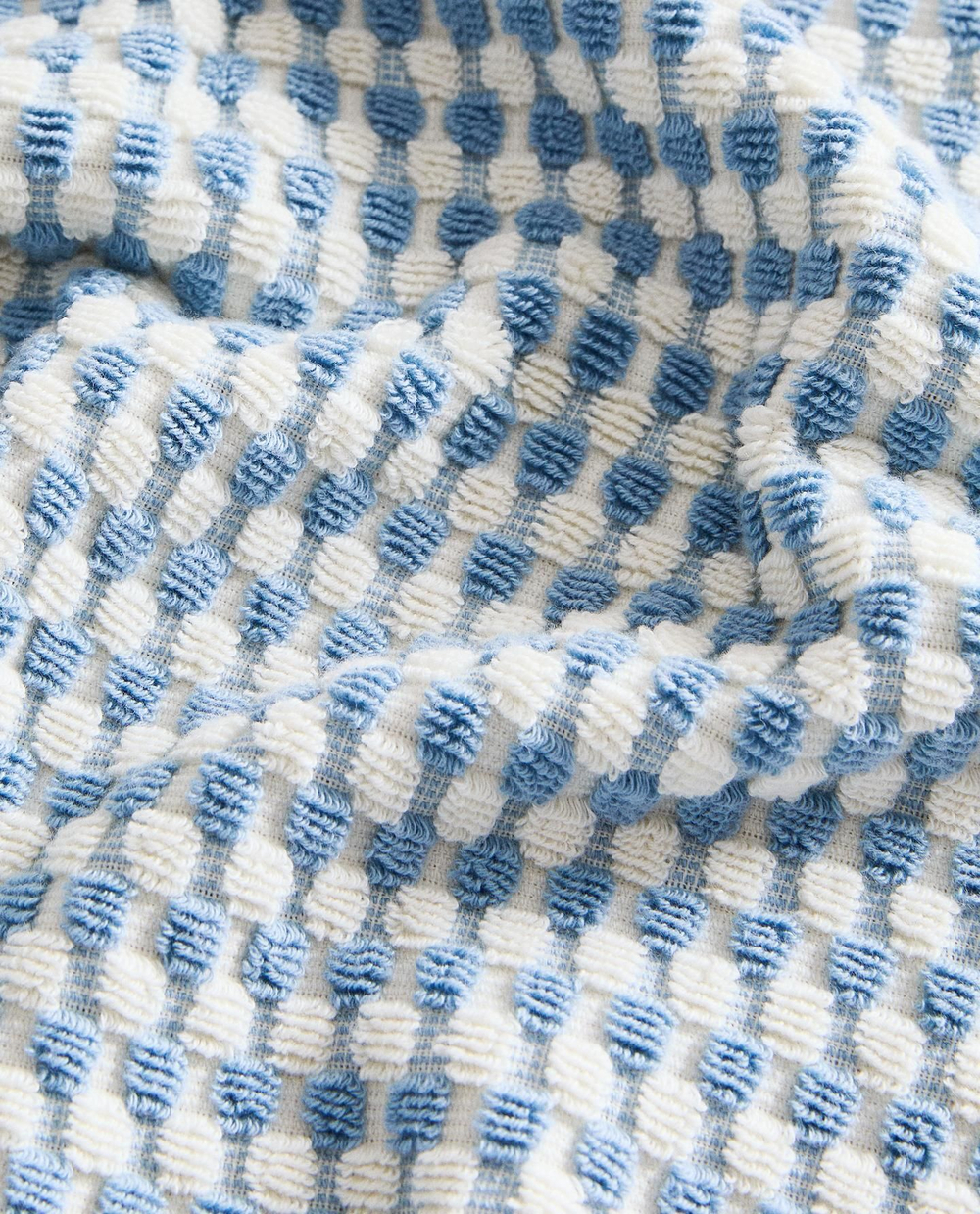 Zara Home - Хлопковое банное полотенце с текстурой, синий, 30х50 см