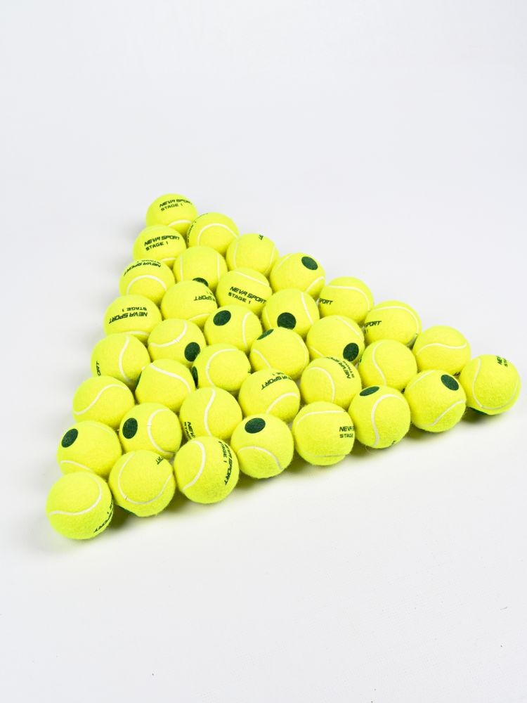 Детские теннисные мячи NEVA SPORT Green (36 мячей в пакете)
