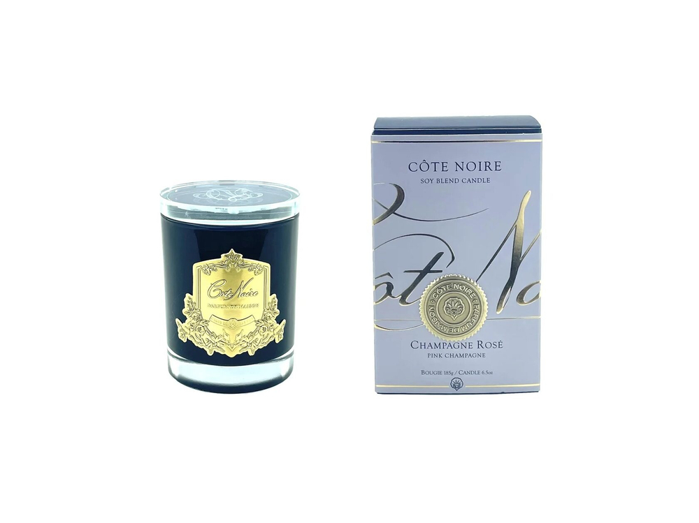 Свеча ароматическая CHAMPAGNE ROSEСвеча Cote Noire Черный / Золотой