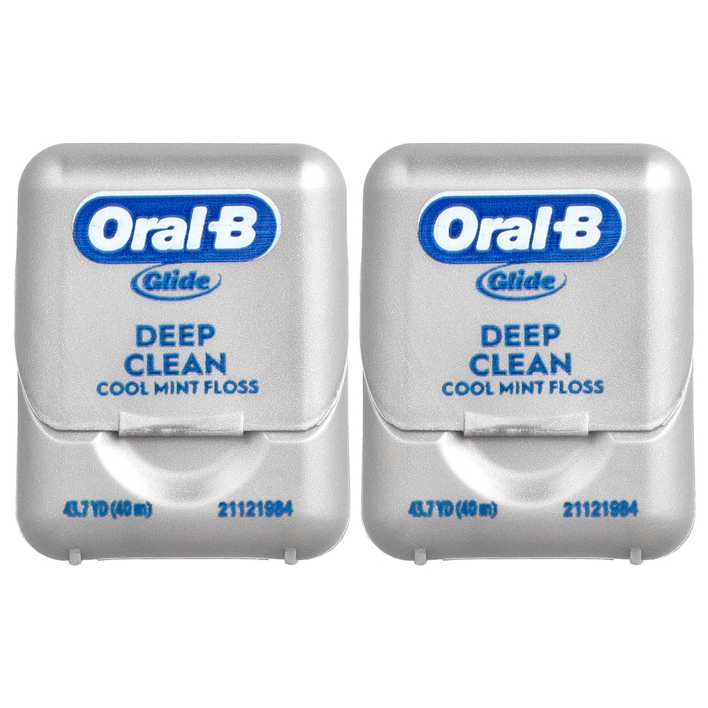 Oral-B, Glide, зубная нить для глубокого очищения, холодная мята, 2 шт. по 40 м (43,7 ярда)