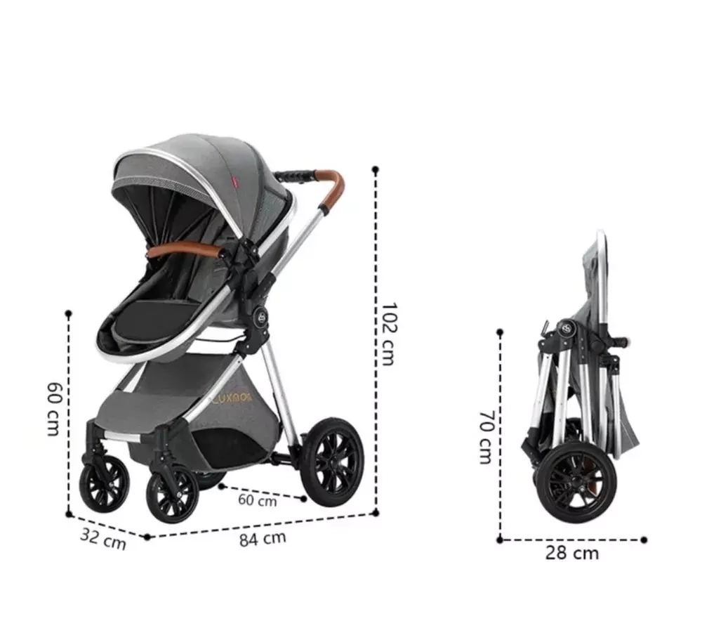 Коляска-трансформер 2в1 V9 Серый текстиль