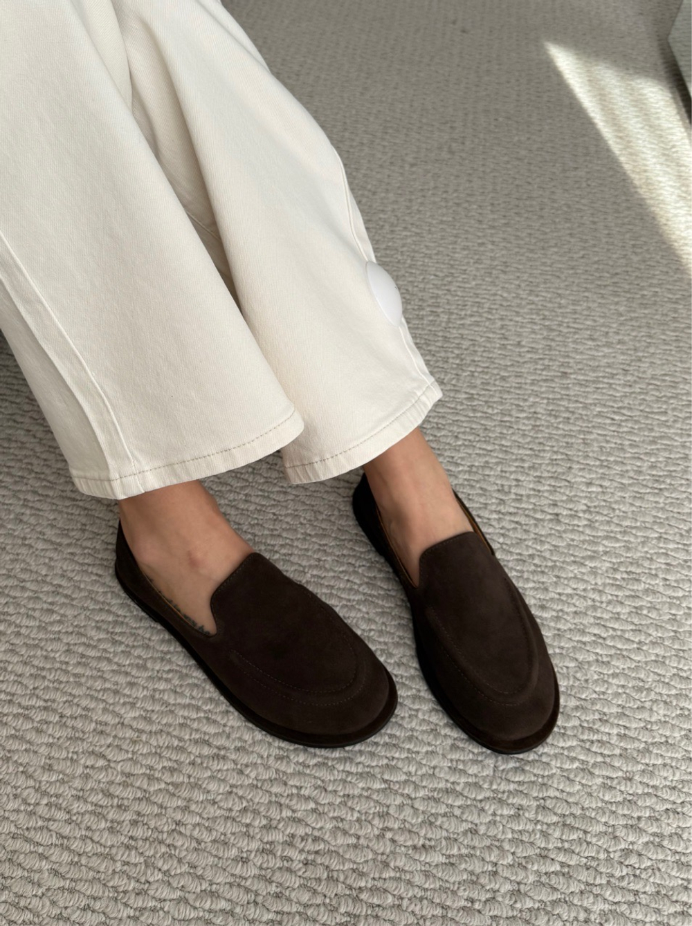 Лоферы из натуральной замши