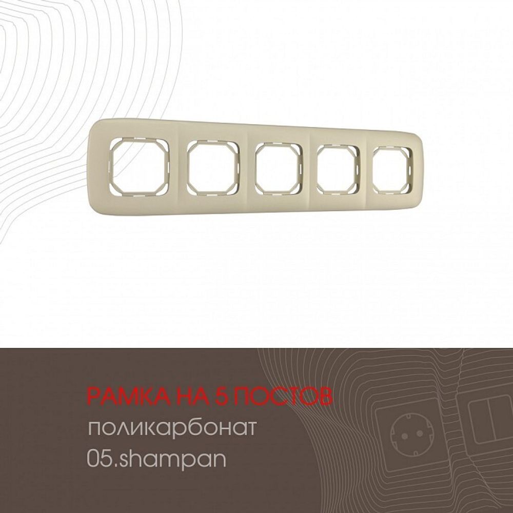 Рамка на 5 постов Arte Milano am-505.05 505.05-5.shampan