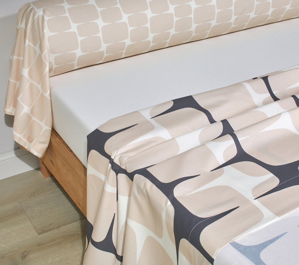 Постельное белье 1.5 спальное Blanc des Vosges Scion Living Lohko Poudre бежевое