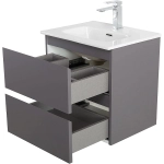 Тумба с раковиной BelBagno 50 KRAFT 39-500/390-2C-SO-GSO+BB500/390ETL темно-серая матовая