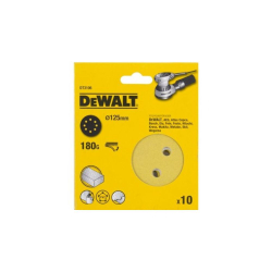 Круг шлифовальный (10 шт; 125 мм; 8 отв; 180G) DEWALT DT3106