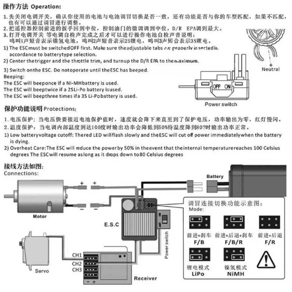 9IMOD 1060 RT 60A ESC регулятор скорости 2-3 S: ESC 60A