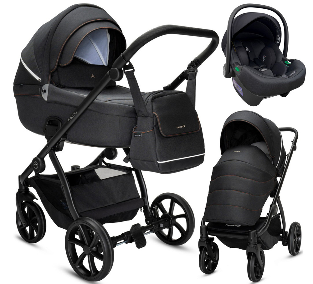 Детская коляска Noordi Fjordi V2 3 в 1 с автокреслом Terra Edusky Black 1462815 Voyager Black