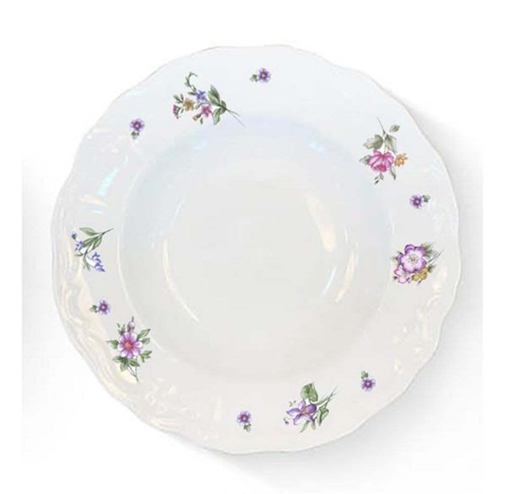 Тарелка глубокая d 22,5 см h 4 см, фарфор, Retro Garden