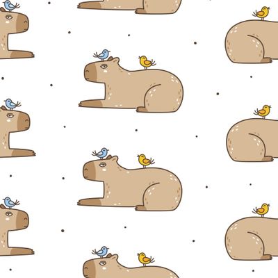 Капибары и птички