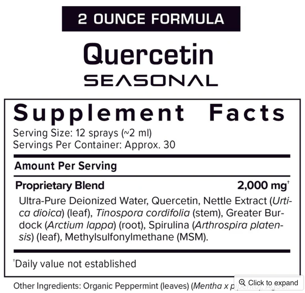 Quercetin Seasonal Extra Strength 120 ml (4 oz)