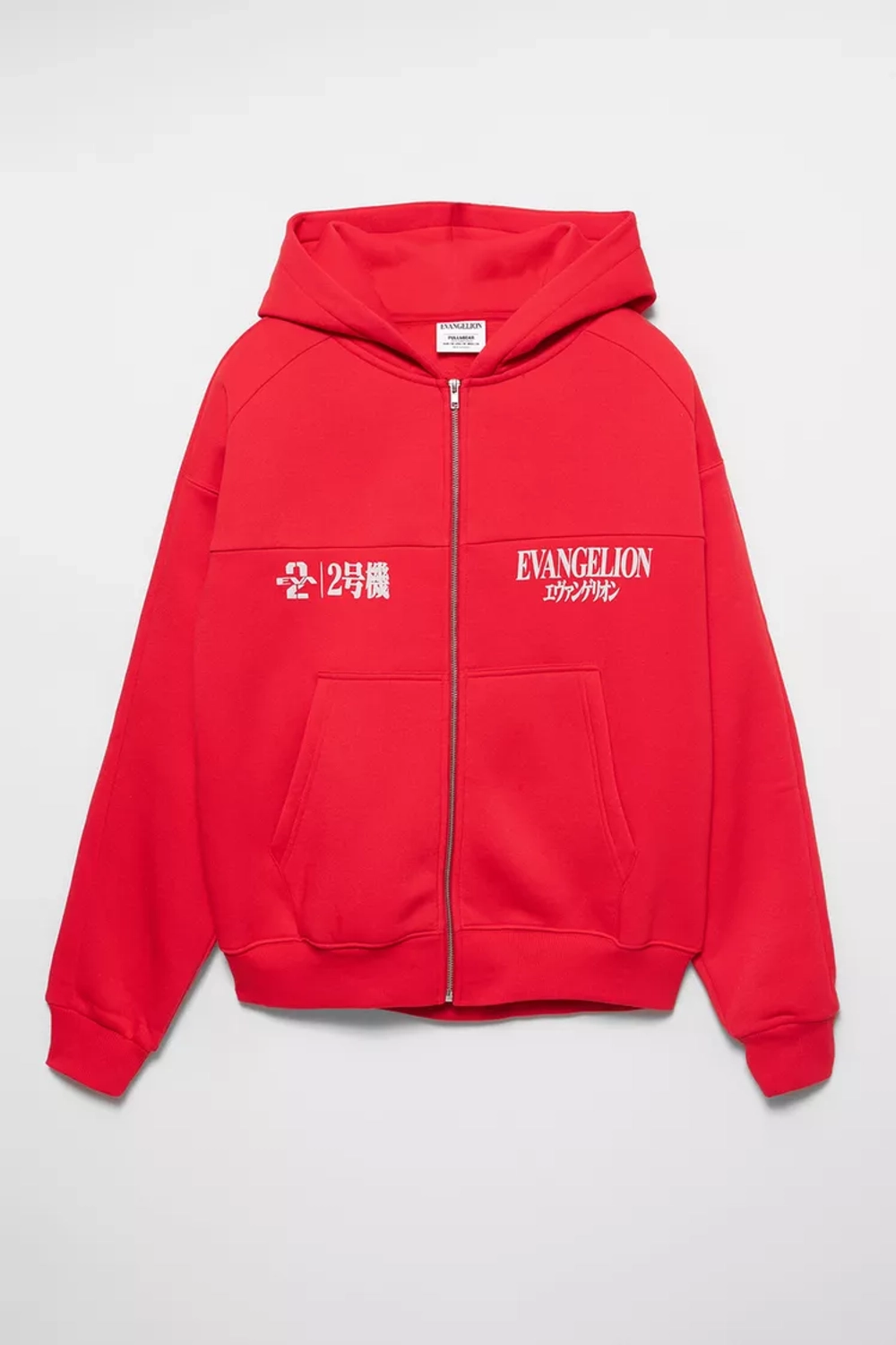 PULL&BEAR Толстовка с капюшоном Evangelion, красный