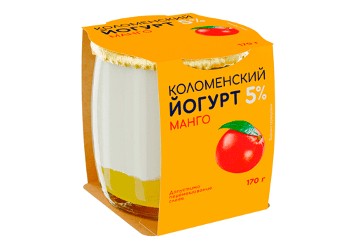 Йогурт со вкусом манго "Коломенский", 170г