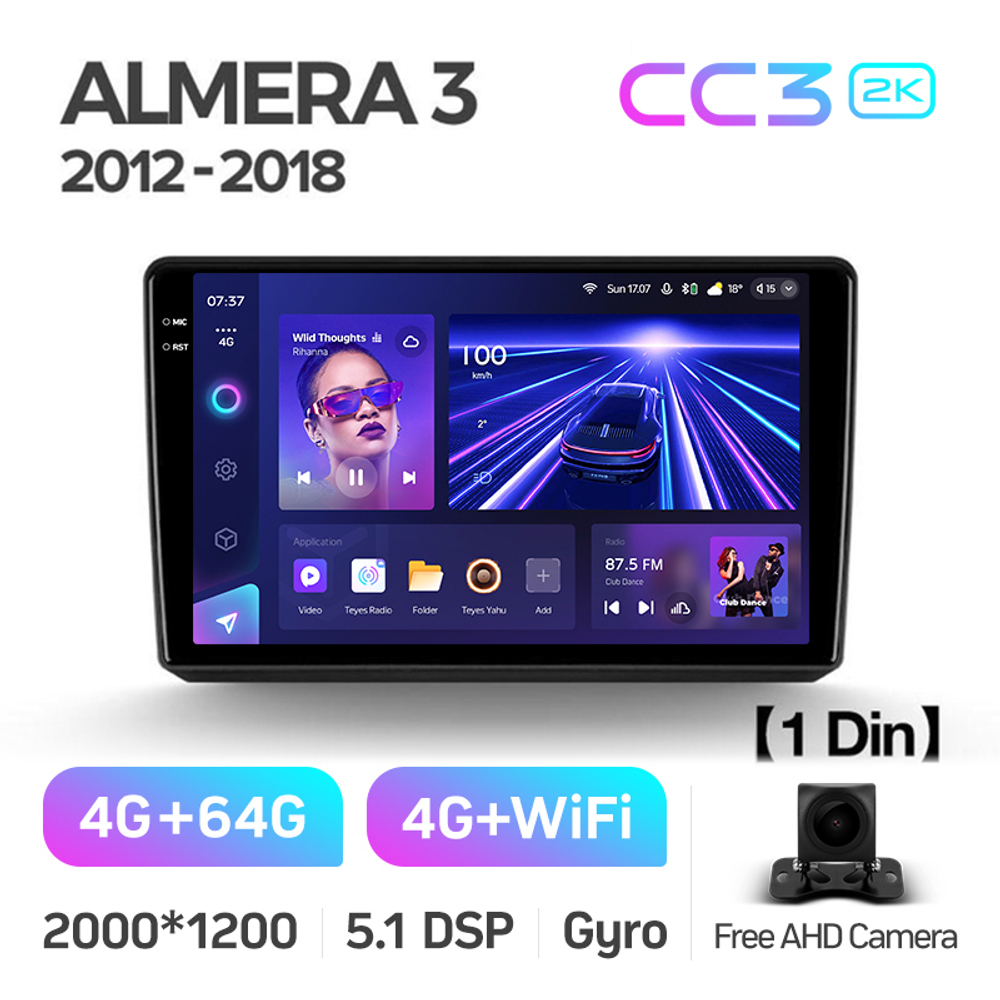 Teyes CC3 2K 9"для Nissan Almera 2012-2018