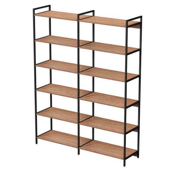 10СВД.6.800 Стеллаж высокий двойной 6 полок, широкий (1580*400*2080))