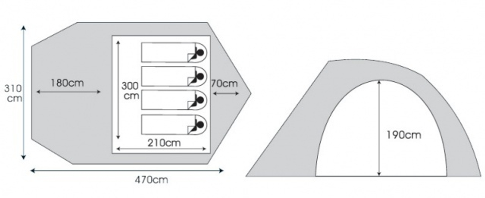 Кемпинговая палатка Camp House 4 v.1 Crusoe Camp
