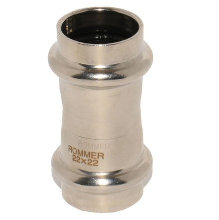 Муфта пресс Rommer 15 мм равнопроходная из нержавеющей стали (RSS-0017-000015)