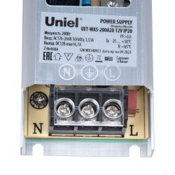UET-WAS-200A20 12V IP20 Блок питания ультратонкий. 200Вт. Металлический корпус. TM Uniel