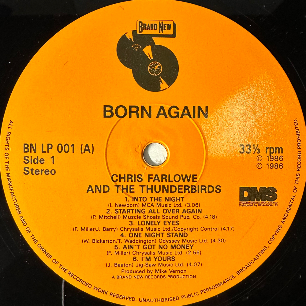 Chris Farlowe & The Thunderbirds ‎– Born Again (Англия 1986г.)