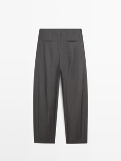 Massimo Dutti Брюки Balloon Fit - Limited Edition, шоколадный