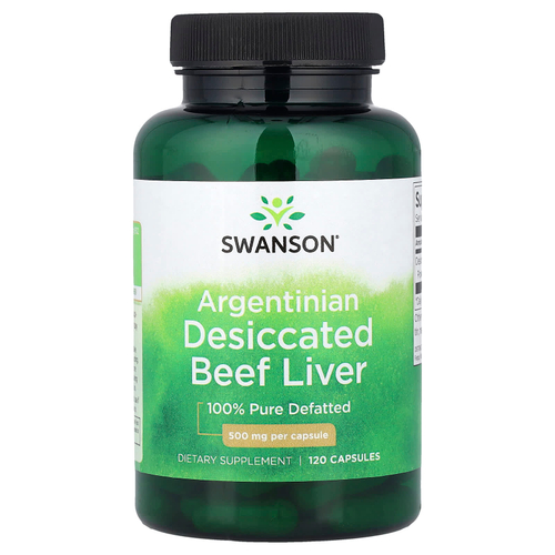 Swanson Vitamins, Аргентинская сушеная говяжья печень, 500 мг, 120 капсул