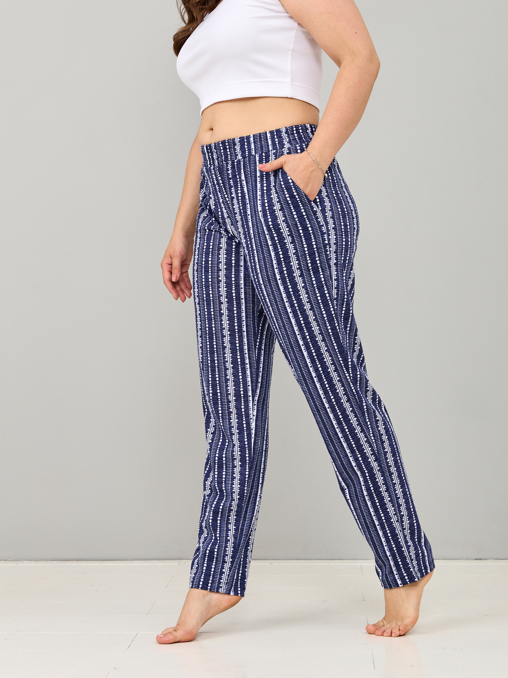 Брюки Б-18/джинсрогожка-оргамент