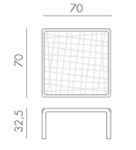 Столик пластиковый кофейный Nardi Komodo Tavolino Vetro, тортора