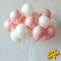 Шарики латекс 35см, розовые и белые