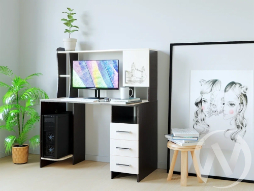 Стол компьютерный КЛ №6.4 (венге/дуб молочный)