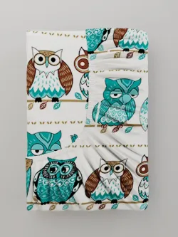 Постельное белье Полисатин Мечта "Owl" евро Наволочка 50х70 см 2 шт Простынь на резинке 180x200 см Пододеяльник 200x215 см