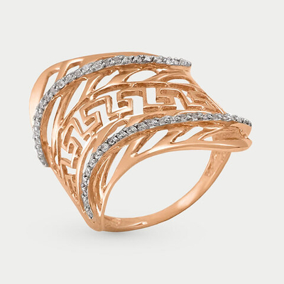 Кольцо золотое женское 585 с фианитами