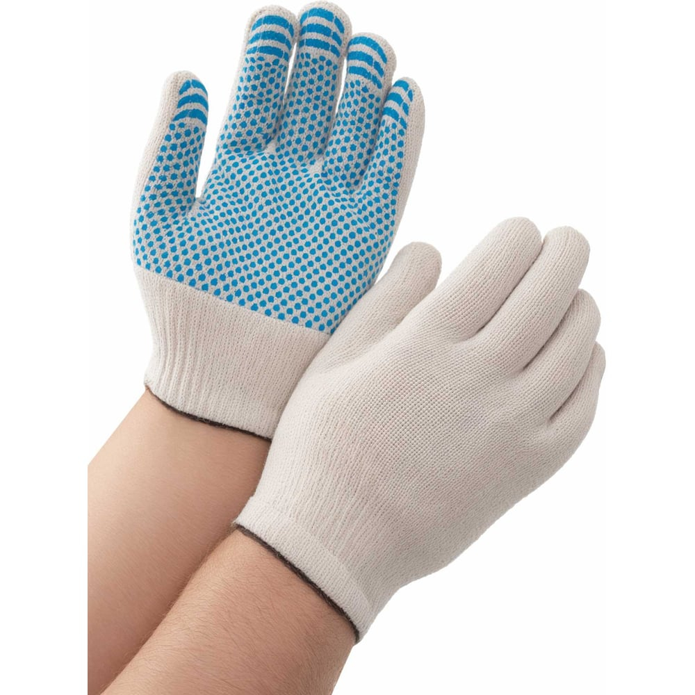 Трикотажные перчатки Gigant люкс с ПВХ-покрытием, 10 класс, белые, размер 9 GGC-14