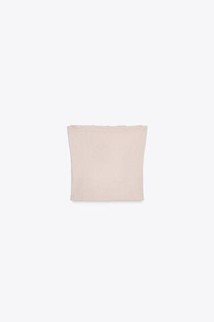 ZARA ТОП БЕЗ БРЕТЕЛЕЙ С ВОЛАНАМИ, ТЕЛЕСНО-РОЗОВЫЙ