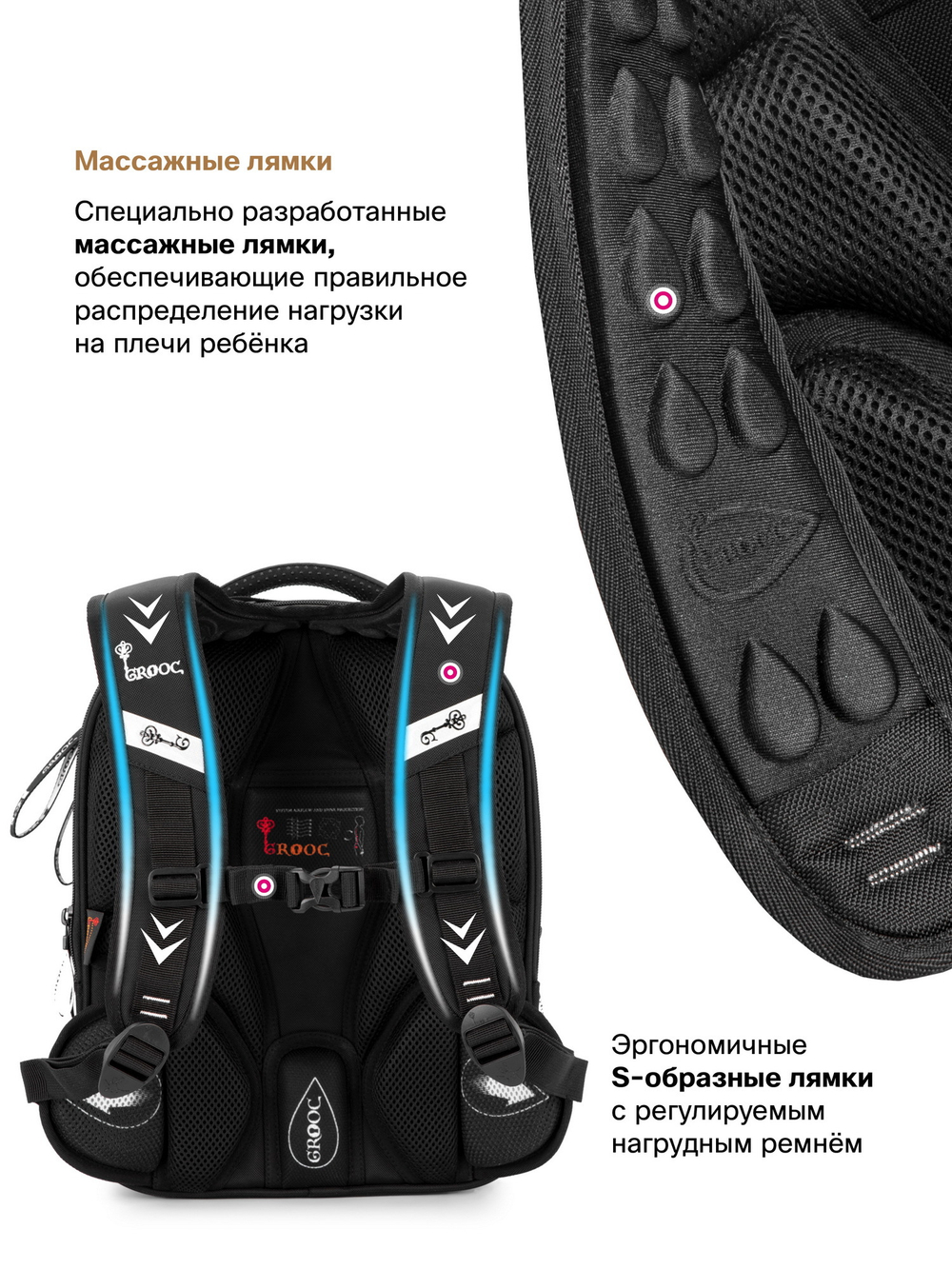 Ранец GROOC 16-11 + мешок + сумка-пенал
