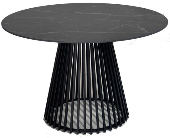 Стол SIRIUS 120 / Черный мрамор матовый, керамика / Черный каркас