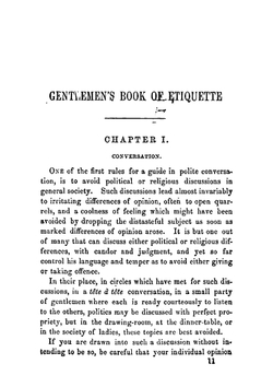 The gentlemen's book of etiquette and manual of politeness: being a complete guide for a gentleman's conduct in all his relations towards society | Cecil B Hartley
