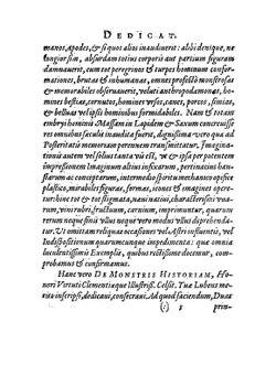 Monstrorum historia memorabilis. Monstrosa humanorum partum miracula, stupendis conformationum formulis ab vtero materno enata, viuis exemplis, obseruationibus, & picturis, referens : accessit analogicum argumentum de monstris brutis : supplementi loco a | Schenk von Grafenberg