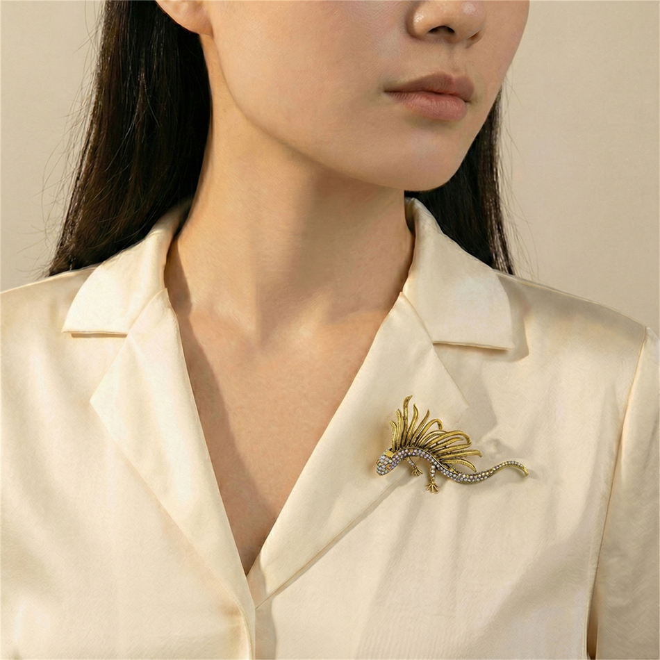 Брошь Fiore Luna Dragon чешский бриллиант BR15080 M/G