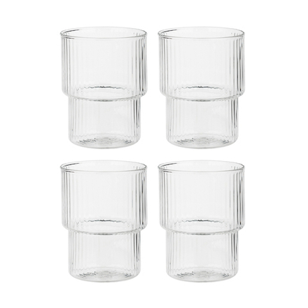 MILLIMI Набор стаканов Астра 300 мл, 4 шт, стекло, рифленый