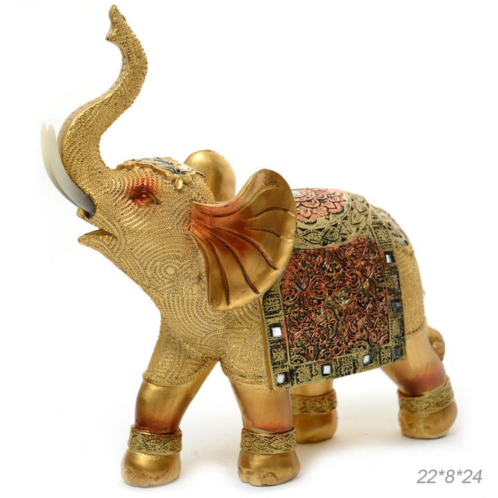 Статуэтка Слон с зеркалами кристалл узор бронзовый коричневый цвет золотистый 22 х 8 х 24 см
