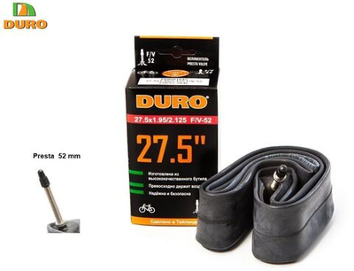 Камера 27,5x1,95/2,125 бутил, Presta F/V-52 мм, DURO (DHB01045)