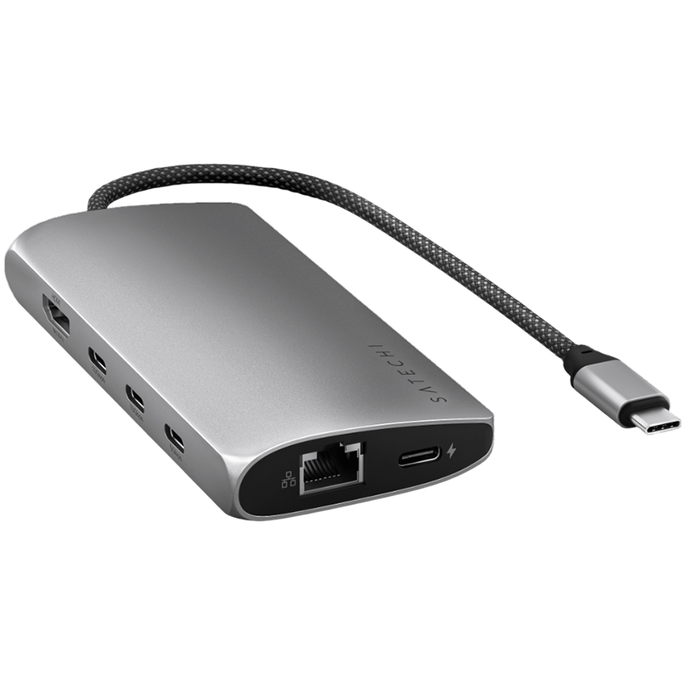 SATECHI USB-C MultiPort Adapter 8K with Ethernet V3 - Space Gray