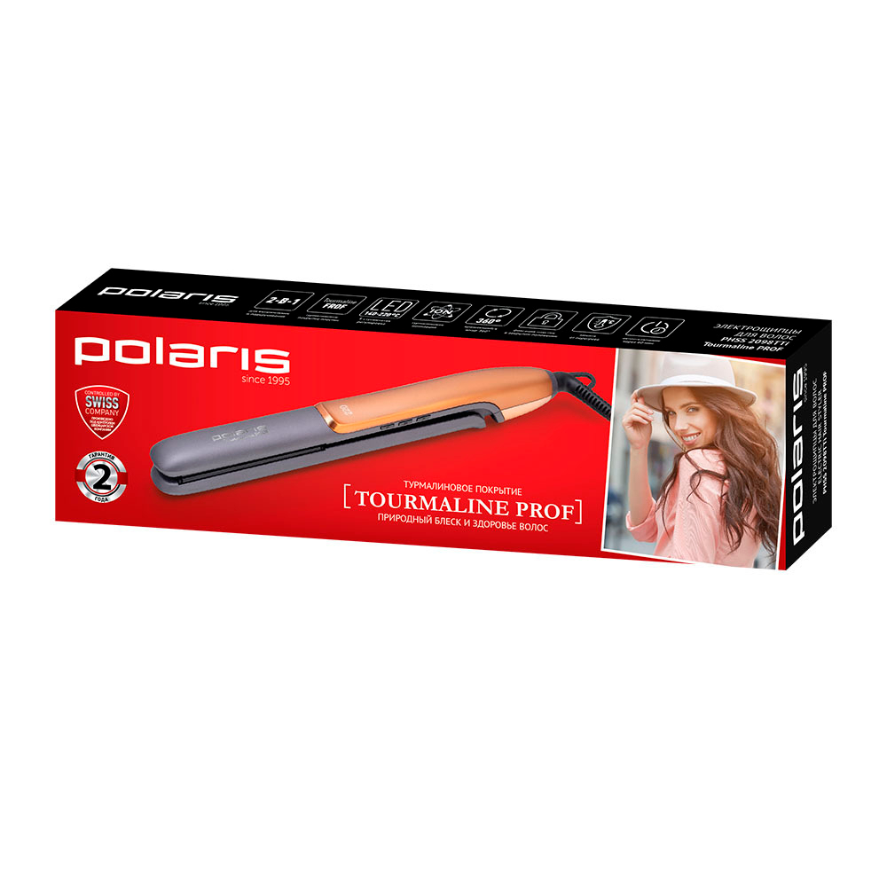 Щипцы POLARIS PHSS 2098TTi Tourmaline PROF Графитовый/золотой