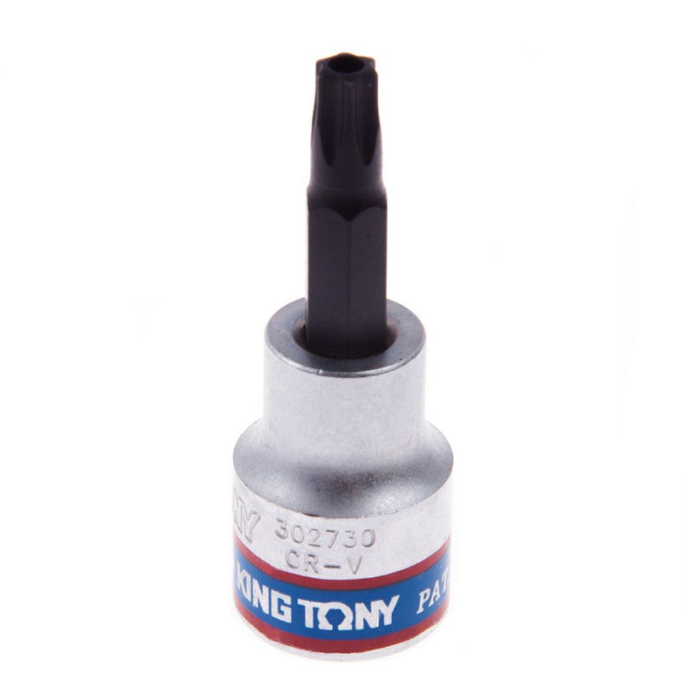 Насадка (бита) торцевая 3/8&amp;quot;, TORX с отверстием, T30, L = 50 мм KING TONY 302730