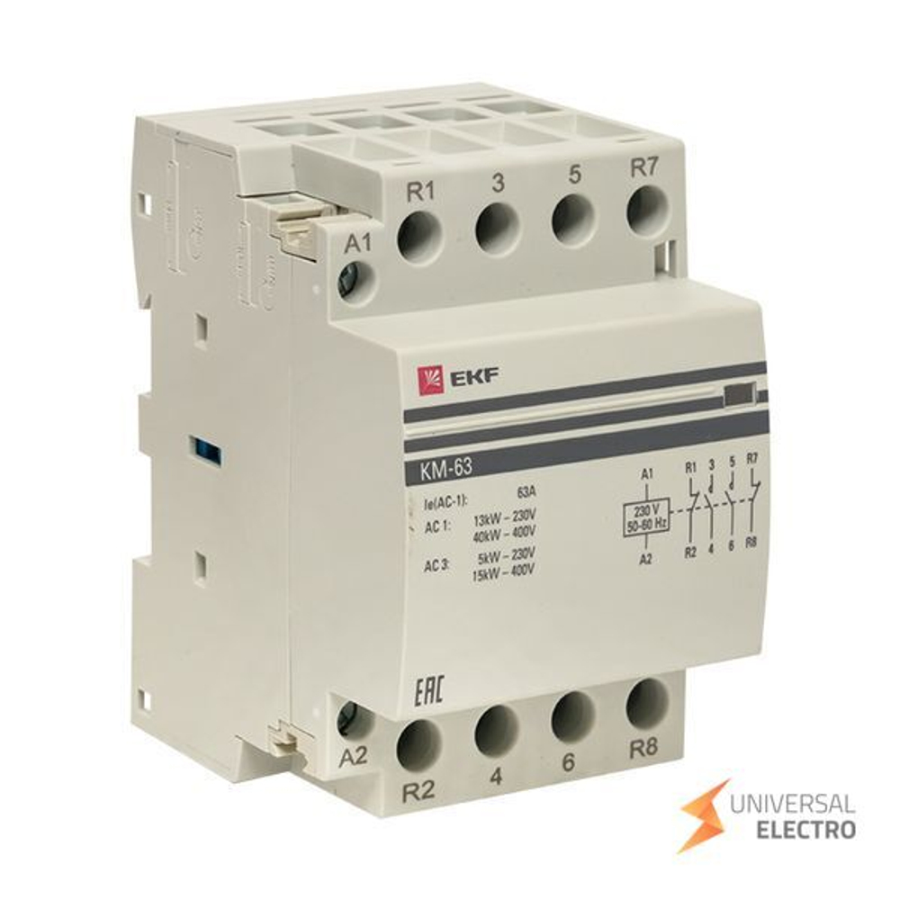 Контактор модульный КМ 63А 2NО+2NC (3 мод,) EKF PROxima