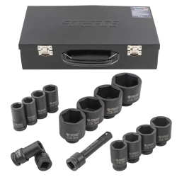 Набор головок ударных глубоких 3/4''14пр.(6гр.)(17,19,22,24,27,30,32,36,41,46,50,55,60,65мм)в метал. кейсе Forsage F-6142-5MPB